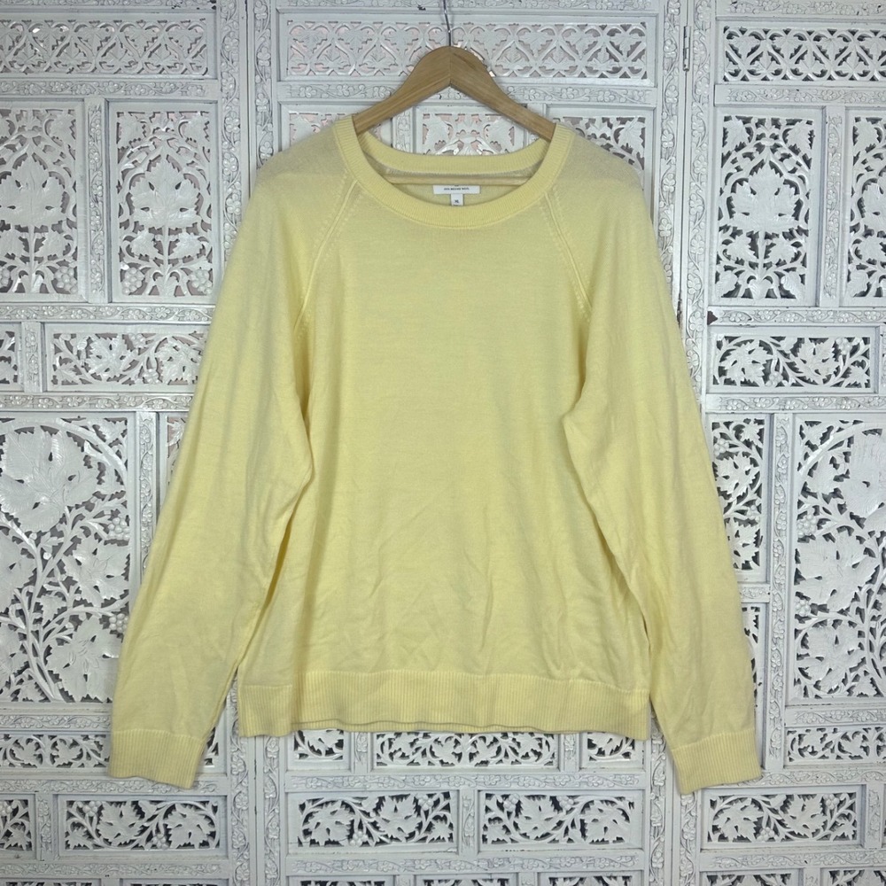 Banana Republic Pastel Yellow 100% Merino Wool Crewneck Long Sleeve‎ Sweater XL